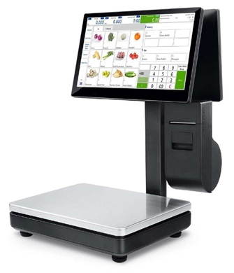 Bild LW1: PC-Ladenwaage in Theken-Ausführung mit Touchscreen